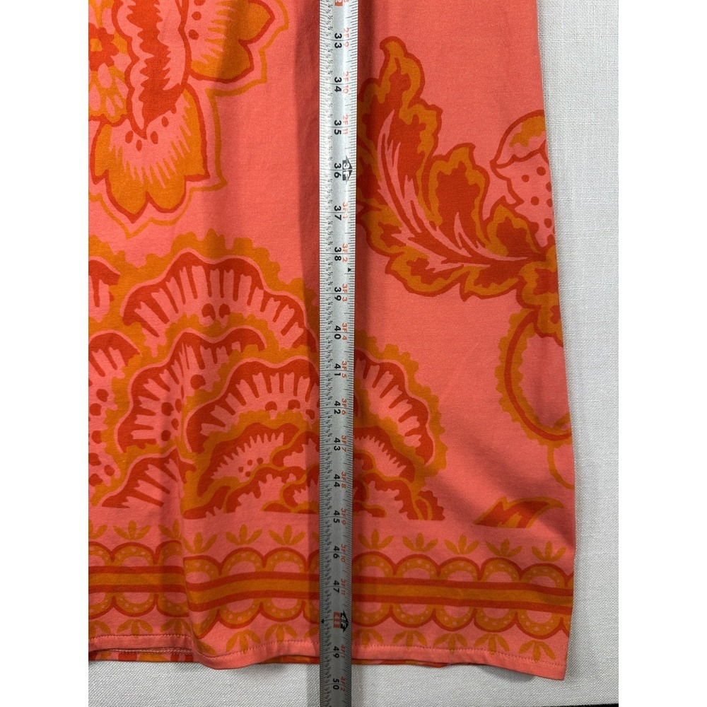 Spartina 449 Womens XS Pink Orange Floral Cotton Maxi Dress Drawstring Pocket - Picture 7 of 9